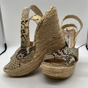 Jimmy Choo Python Wedge Shoes